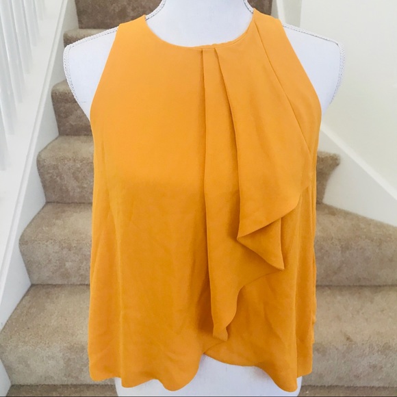 Zara Tops - Zara Trafaluc yellow sleeveless ruffle top small